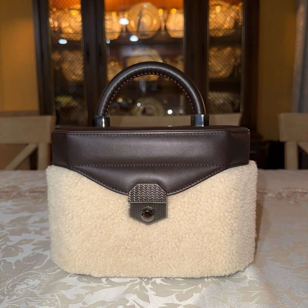 Elegant Brown and Cream Women's Handbag